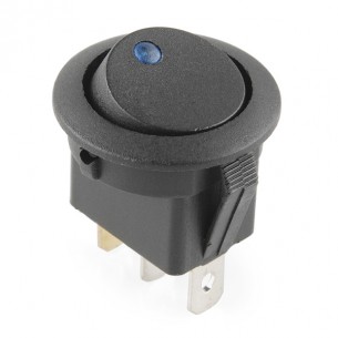 Rocker Switch - Round with Blue LED